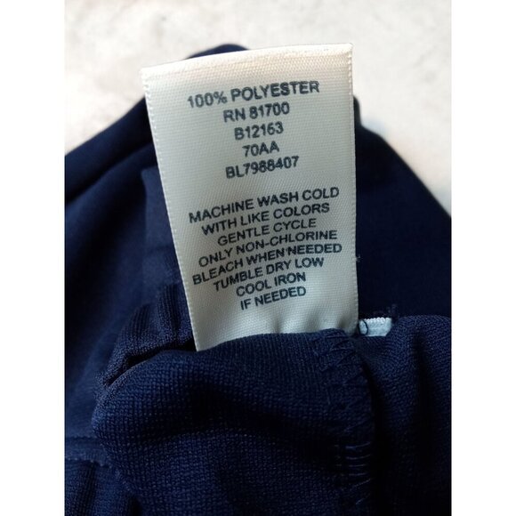 Blair Womens Pleated Straight Leg Pull On Pants Navy Blue Elastic Waist … - Picture 10 of 11